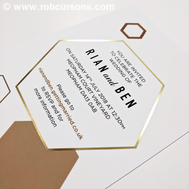 Work | Design | Gold Foil Printed Wedding Invites