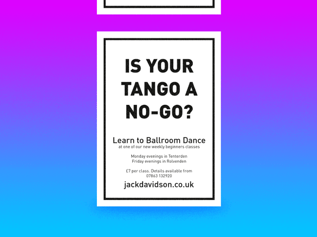 Work | Design | Jack Davidson ballroom dance class flyer
